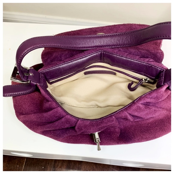 Ann Taylor burgundy suede purse/handbag - Picture 3 of 3